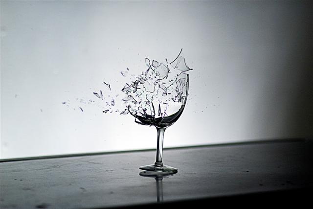 Broken wine glass