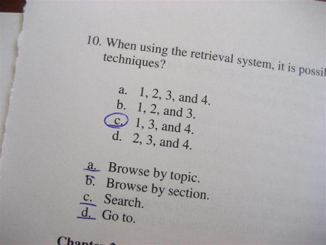 Multiple choice exam