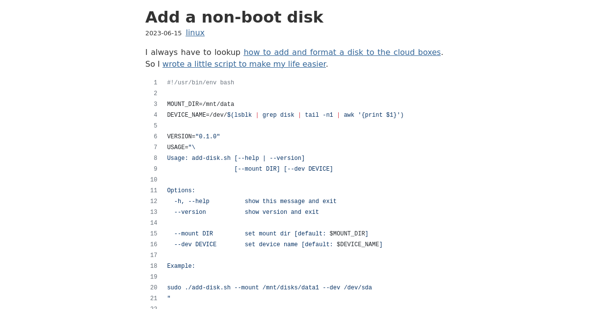 Add a non-boot disk