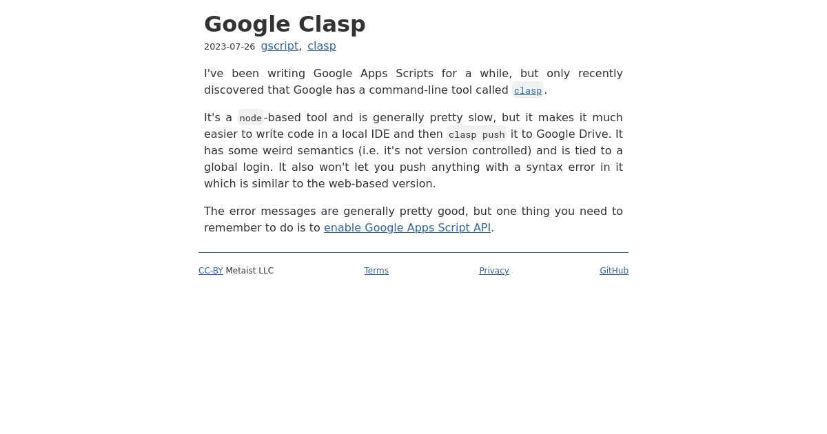 Google Clasp