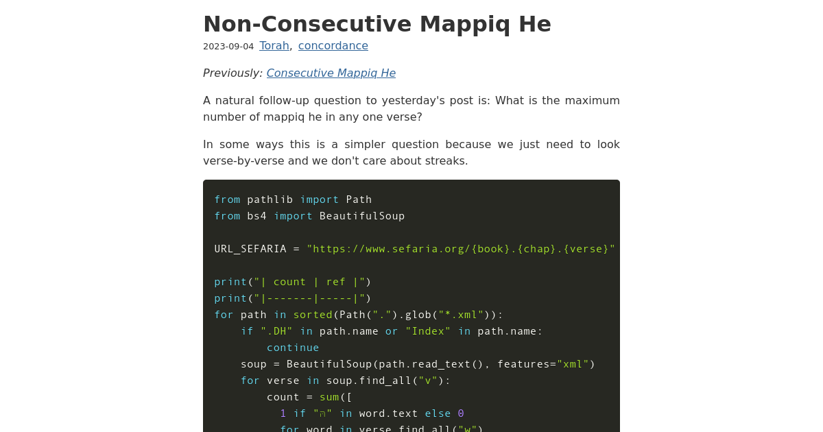 Non-Consecutive Mappiq He