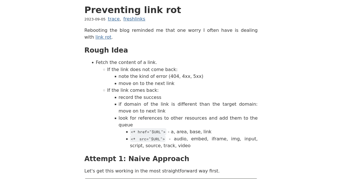 Preventing link rot