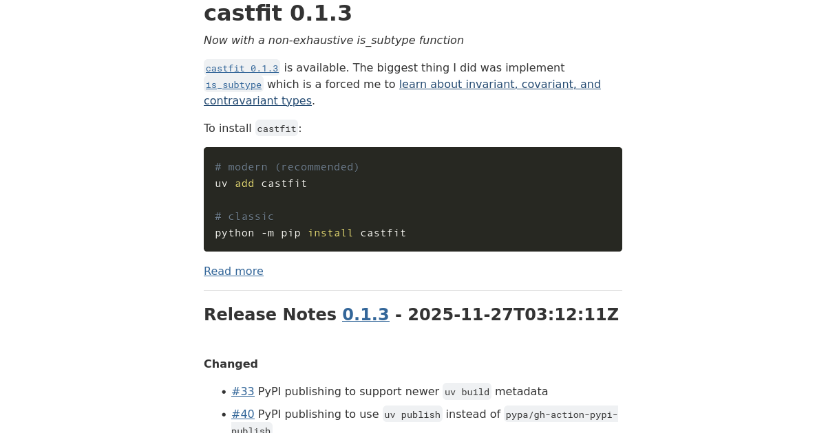 castfit 0.1.3